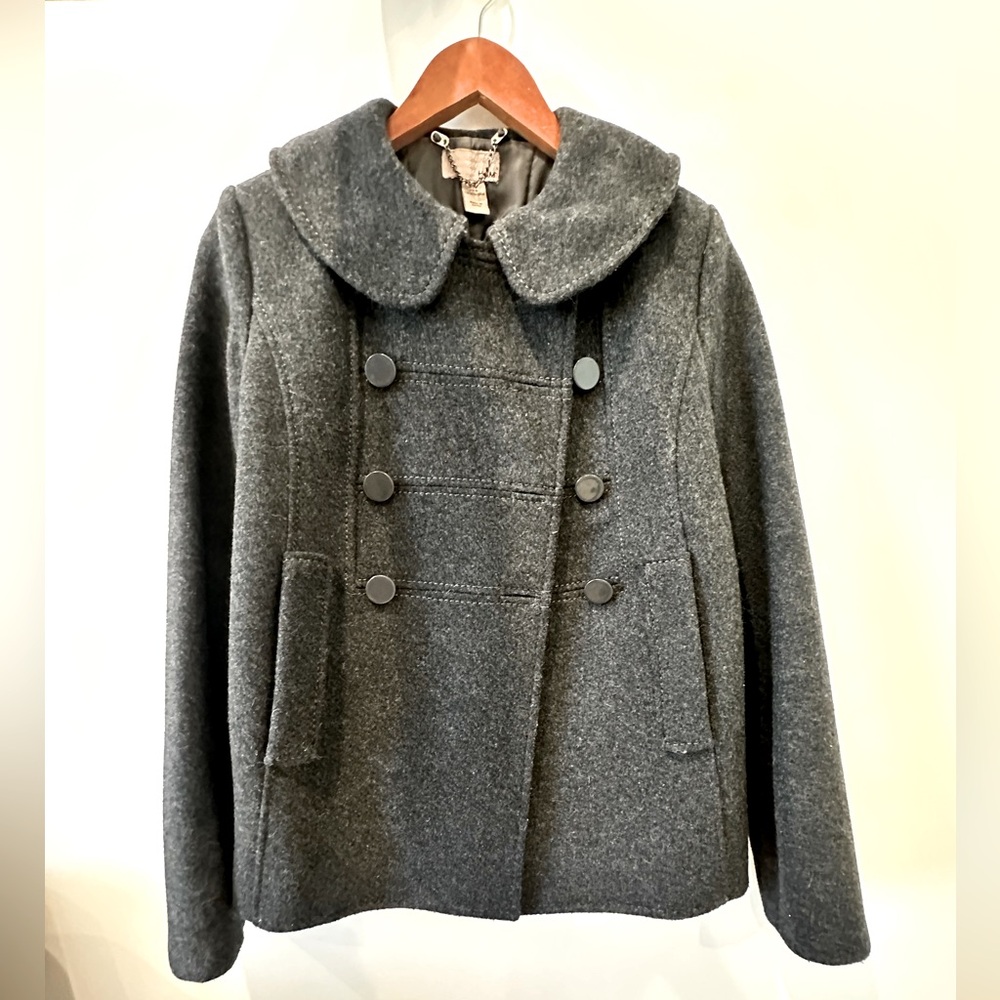 H&M Gray Wool Pea Coat Size 6